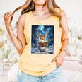 Deer Reads Book Women Girls Reindeer Comfort Colors Tank Top Grey