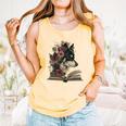 Dog Book Flower Comfort Colors Tank Top Grey