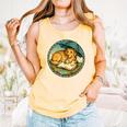 Dog Reading Book Rain Cozy Umbrella Cute Art Men Comfort Colors Tank Top Grey