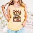 Dogs Coffee Reading Book Lover Comfort Colors Tank Top Grey
