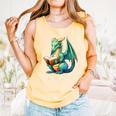 Dragon With Book Comfort Colors Tank Top Grey Dragon With Book Comfort Colors Tank Top Grey