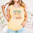 Drink Coffee Read Books Be Happy Aesthetic Quote Comfort Colors Tank Top Grey