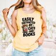 Easily Distracted By Cats And Books Lovers Reading Comfort Colors Tank Top Grey Easily Distracted By Cats And Books Lovers Reading Comfort Colors Tank Top Grey