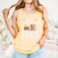 Easily Distracted By Goldens & Books Golden Retriever Dog Comfort Colors Tank Top Grey