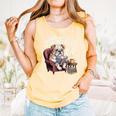 English Bulldog Dog Reading Book 67 Six Seven Meme Comfort Colors Tank Top Grey