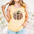 Fall Book Pumpkin Halloween Teacher Librarian Thanksgiving Comfort Colors Tank Top Grey
