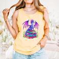 Fantasy Dragon Reading Books Bookworm Comfort Colors Tank Top Grey Fantasy Dragon Reading Books Bookworm Comfort Colors Tank Top Grey