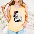 Female Librarian Rosie Riveter Book Guardian Woman Comfort Colors Tank Top Grey Female Librarian Rosie Riveter Book Guardian Woman Comfort Colors Tank Top Grey