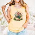 Floral Book Bloom Wildflowers Literature Nature Fantasy Comfort Colors Tank Top Grey