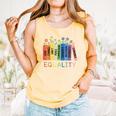 Floral Book Equality Human Rights Social Justice Peace Love Comfort Colors Tank Top Grey