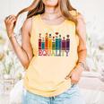 Floral Flower Book Equality Human Rights Women's Rights Comfort Colors Tank Top Grey