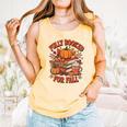 Fully Booked For Fall Books Pumpkin Autumn Thanksgiving Comfort Colors Tank Top Grey