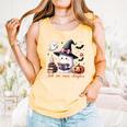 Ghost Reading Book Coquette Bow Halloween Girl Toddler Kid Premium Comfort Colors Tank Top Grey