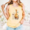 Giraffe Reading Tea Books Coffee Book Lover Graphic Comfort Colors Tank Top Grey Giraffe Reading Tea Books Coffee Book Lover Graphic Comfort Colors Tank Top Grey