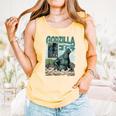 Godzilla Ocean Scene Comic Book Illustration Movie Monster Comfort Colors Tank Top Grey