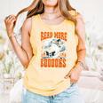 Halloween Book Lover Ghost Boo Pun Read More Boooks Comfort Colors Tank Top Grey