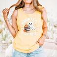 Haunted By My TBR Cute Ghost Book Reading Teacher Halloween Comfort Colors Tank Top Grey