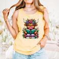 Highland Cow Book Floral Bookworm Comfort Colors Tank Top Grey Highland Cow Book Floral Bookworm Comfort Colors Tank Top Grey