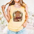 Highland Cow Reading Book Graphic Cow With Book Floral Comfort Colors Tank Top Grey Highland Cow Reading Book Graphic Cow With Book Floral Comfort Colors Tank Top Grey