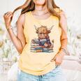 Highland Cow Reading Book Librarian Library Comfort Colors Tank Top Grey Highland Cow Reading Book Librarian Library Comfort Colors Tank Top Grey