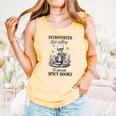 Introvert Read Spicy Books Lover Bookworm Skeleton Reading Comfort Colors Tank Top Grey