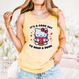 It's a Good Day To Read a Book Cute Cat Book Day Girls Boys Comfort Colors Tank Top Grey