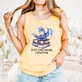 Just One More Chapter Book Dragon Reading Book Lover Bookish Comfort Colors Tank Top Grey