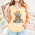 Kawaii Cat Coffee Books Teacher Men Women Girls Kids Comfort Colors Tank Top Grey Kawaii Cat Coffee Books Teacher Men Women Girls Kids Comfort Colors Tank Top Grey