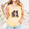 Kawaii Feline Book Reading Read Books Pet My Calico Cat Men Women Comfort Colors Tank Top Grey