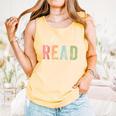 Let's Read Book Nerd Reading Book Lover Librarian Teacher Comfort Colors Tank Top Grey