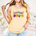 Librarian Let's All Go To The Library Cute Groovy Book Lover Comfort Colors Tank Top Grey