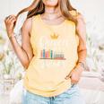 Librarian Queen Of The Books Book Reading Library Comfort Colors Tank Top Grey