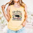 Life Is Better With Cats And Books Comfort Colors Tank Top Grey