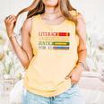 Literacy And Justice For All Reading Book Club Librarian Comfort Colors Tank Top Grey
