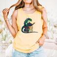 Lizard Reading Book Librarian Bookworm Reader Read Comfort Colors Tank Top Grey