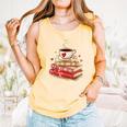 Love Book Coffee Heart Coquette Bow Valentines Day Comfort Colors Tank Top Grey