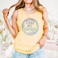 I Love My Library Medallion For Book Lover Reader Librarian Comfort Colors Tank Top Grey