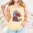 Manatee Reading Books Matching Bookworm Readers Librarian Comfort Colors Tank Top Grey