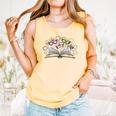 Mardi Gras Book Librarian Author Purple Beads Comfort Colors Tank Top Grey