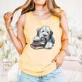 Old English Sheepdog Books Reading Dog Breed Graphic Comfort Colors Tank Top Grey