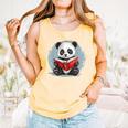 Panda With Book For Reading Enthusiasts Comfort Colors Tank Top Grey Panda With Book For Reading Enthusiasts Comfort Colors Tank Top Grey