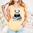 Panda Reading Chapter Books Comfort Colors Tank Top Grey
