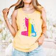 Pansexual Pride Celestial Cat Sitting Book LGBTQ Pan Colors Men Women Comfort Colors Tank Top Grey
