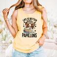 Papillon Dog Breed Life Is Better With Books And Papillons Comfort Colors Tank Top Grey
