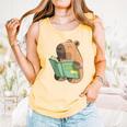 Pet Capybara Is Reading Library Capy Word Book Day Teacher Men Women Kids Comfort Colors Tank Top Grey