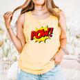 POW -Adults Kids Comic Book Cartoon Pop Art Novelty Sarcastic Comfort Colors Tank Top Grey