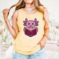 I Read Banned Books Axolotl Reading Comfort Colors Tank Top Grey