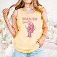 Read 'Em Western Cowgirl Retro Groovy Reading Books Comfort Colors Tank Top Grey