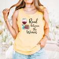 Read Between The Wines Im Just a Girl Who Loves Books & Wine Comfort Colors Tank Top Grey