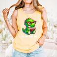Readasaurus Reading Dinosaur Book Reader Bookworm Comfort Colors Tank Top Grey